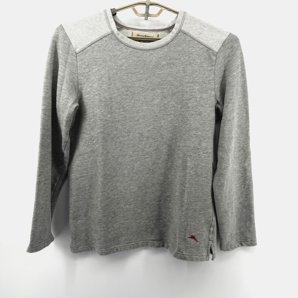 Tommy Bahama Sweatshirt Mens M Long Sleeve Lightweight Gray Embroidered‎ Logo